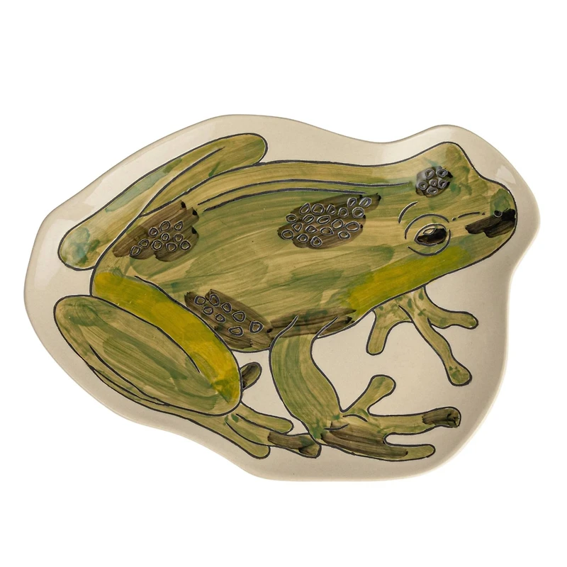Hello Honey® Green 11.75" Garden Frog Stoneware Plate