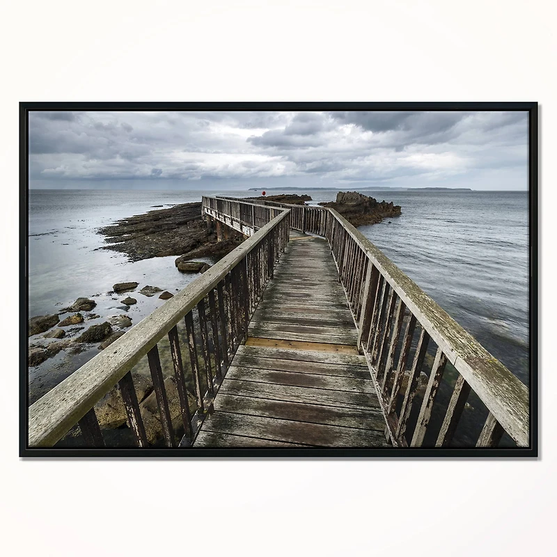 Designart - Wooden Pier on North Irish Coastline
