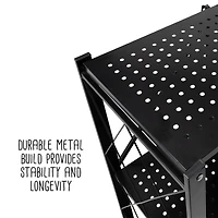 6 Pack: Honey Can Do Black Collapsible 3-Tier Metal Shelf