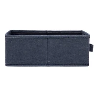Household Essentials 11.5" Denim Blue Collapsible Cotton Blend Rectangular Storage Drawer, 2ct.