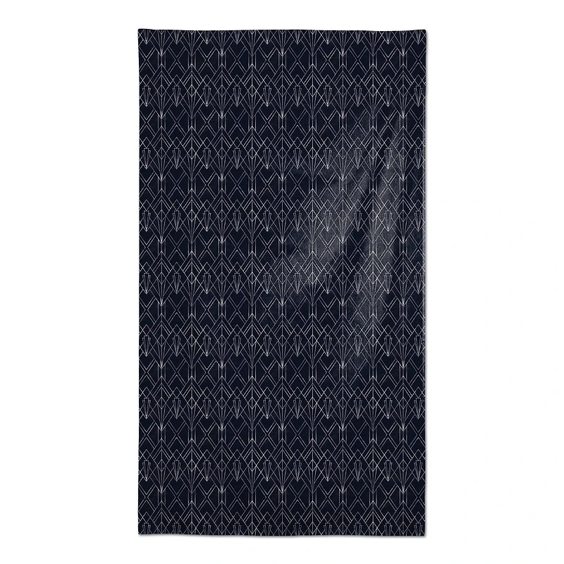 Navy & White Geometric Diamond Tablecloth