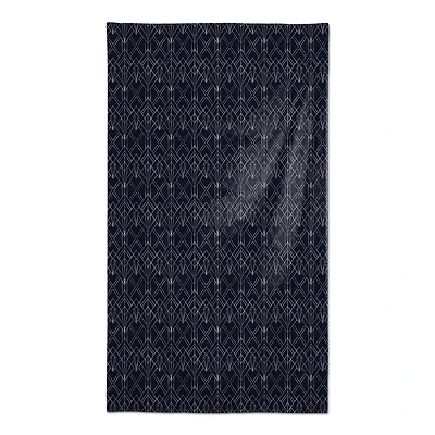 Navy & White Geometric Diamond Tablecloth