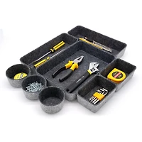 Welaxy 8 Piece Felt Round Cups & Trays Drawer Organizer Set