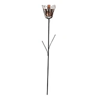 30" Brushed Copper Flower Oil Lamp Patio Torch