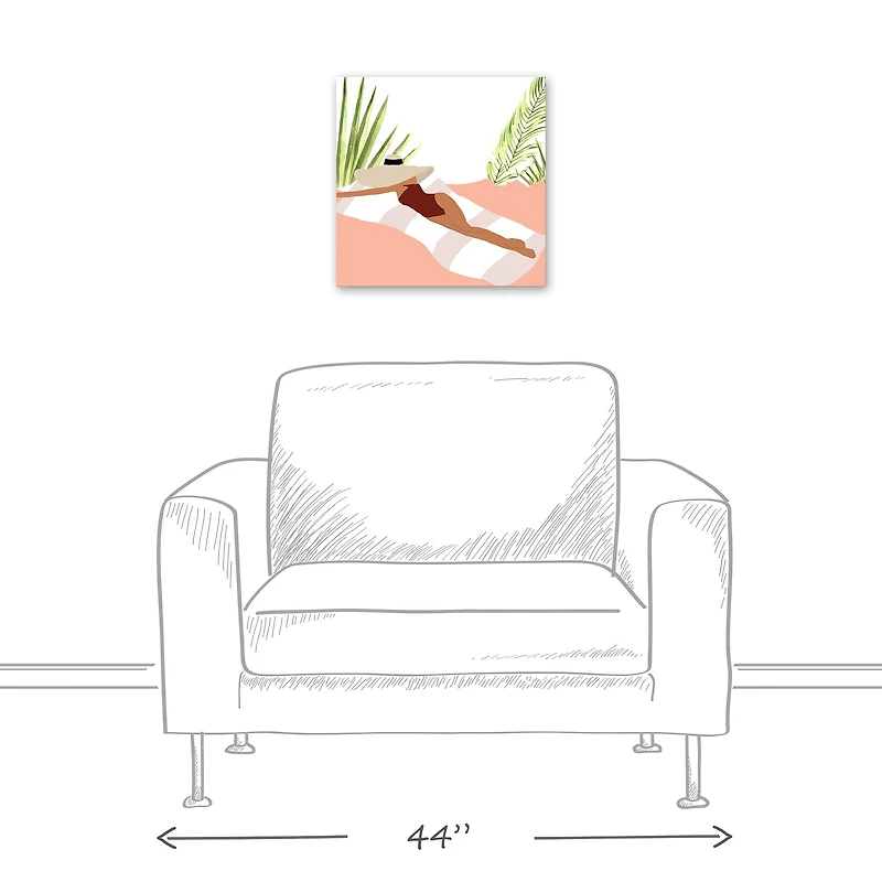 Girl On Towel Canvas Wall Art