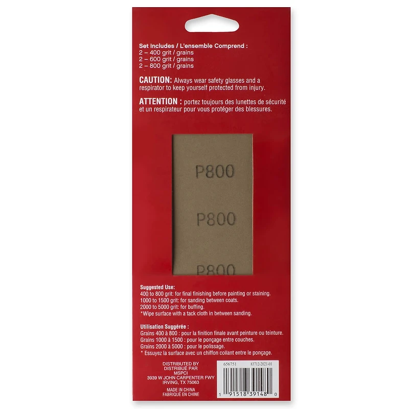 12 Packs: 6 ct. (72 total) Mixed Medium Grit Sandpaper Sheets by Craft Smart®, 3.5" x 9"