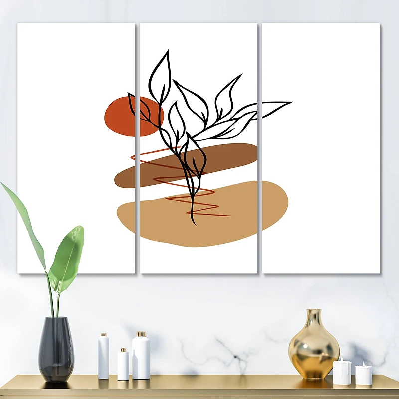 Designart - Elementary Shapes With Abstract Flowers Plants II