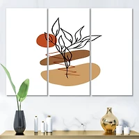 Designart - Elementary Shapes With Abstract Flowers Plants II