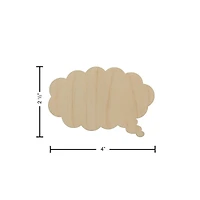 Essentials by Leisure Arts 24 Pack 3.75" x 2.5" Cloud Thought Bubble Flat Wood Shape