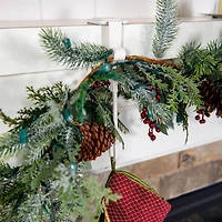 White Mantel Garland & Christmas Stocking Hanger, 2ct.