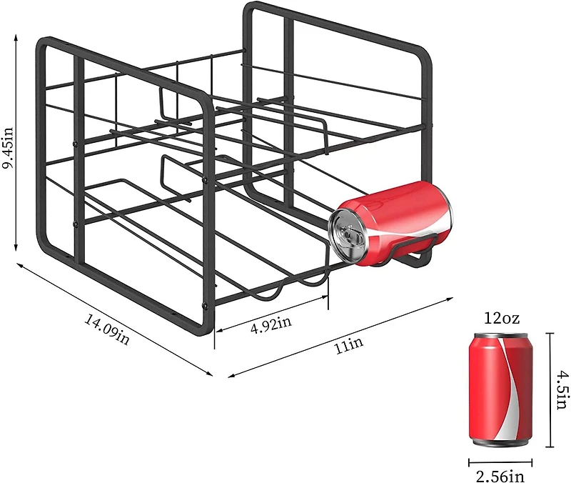 NEX™ 12oz. 20-Can Capacity Black Beverage Organizer and Dispenser