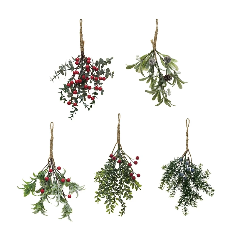 Hello Honey® 11.8" Hanging Faux Evergreen Bunch Set