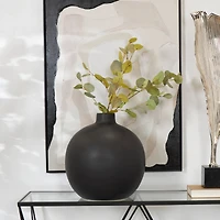 17" Modern Round Ceramic Vase