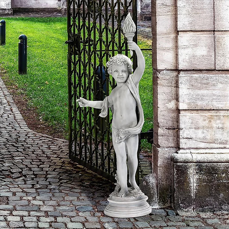 Design Toscano 52" Left Arm Raised Lighting the Heavens Grande Cherub Statue