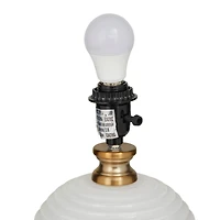 White Glass Modern Accent Lamp, 13" x 13" x 19"