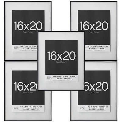 5 Pack: Black Thin 16" x 20" Float Frame, Basics by Studio Décor®