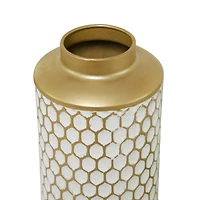 CosmoLiving by Cosmopolitan Gold Metal Honeycomb Vase Set of 2 22", 14"