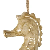 41" Blue Ombre Ceramic Starfish & Seahorse Windchime with Driftwood Accents