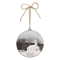 6" Metal Dreaming of a White Christmas Disc Ornaments, 12ct.