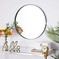 CosmoLiving by Cosmopolitan Black Metal Contemporary Wall Mirror, 26" x 26" x 2"