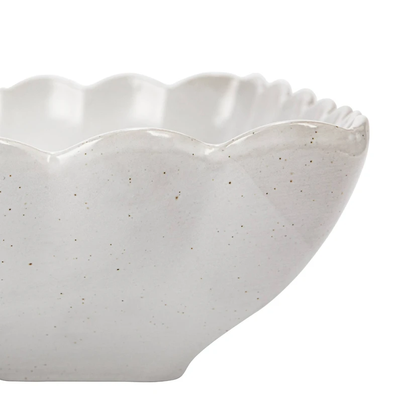 Hello Honey® Matte White Square Stoneware Scalloped Edge Serving Dish Set