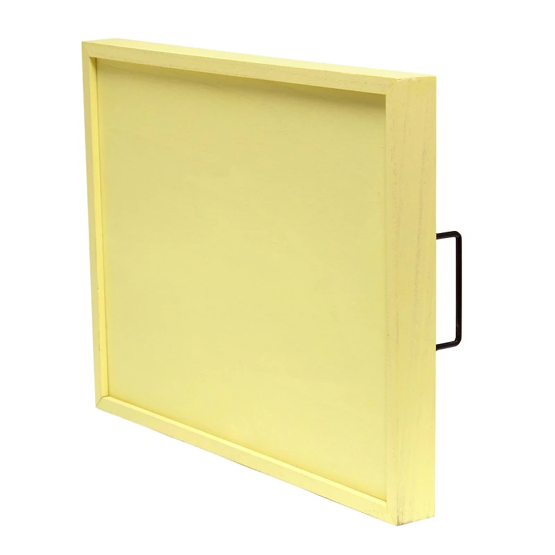 Elegant Designs™ 15.5" Yellow Wash Hoppy Easter Serving Tray with Handles