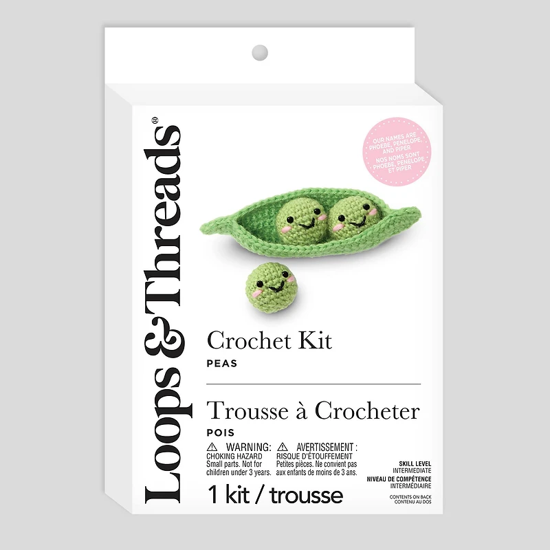 6 Pack: Intermediate Peas Amigurumi Crochet Kit by Loops & Threads®