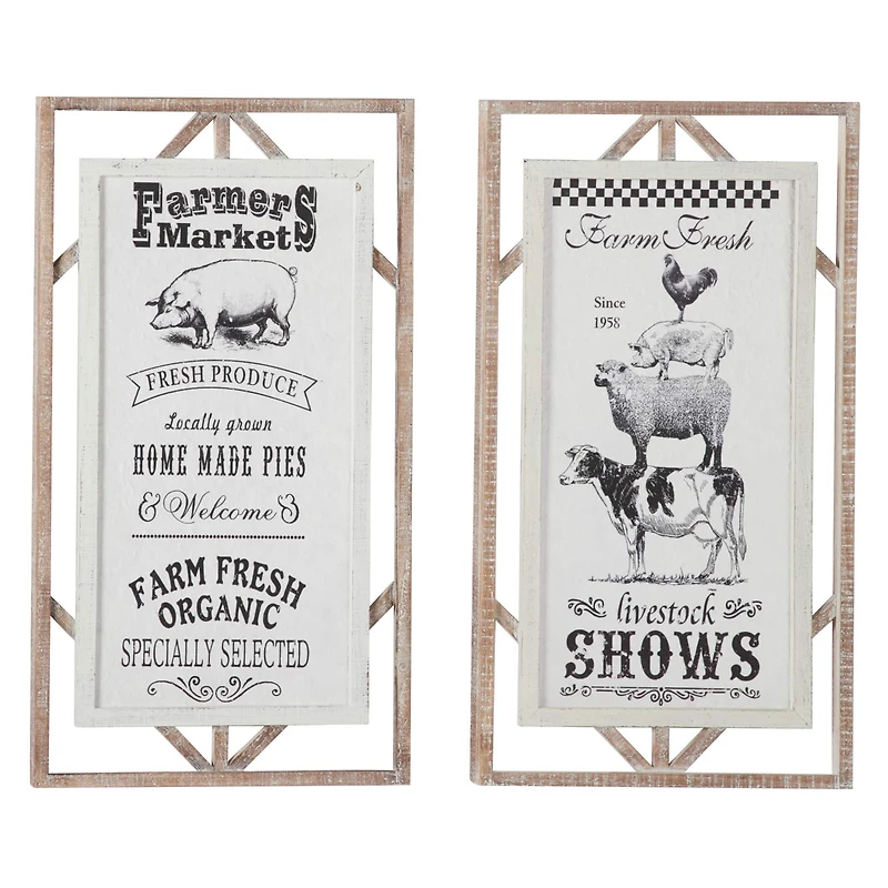 White Wood Farmhouse Wall Décor Sign Set