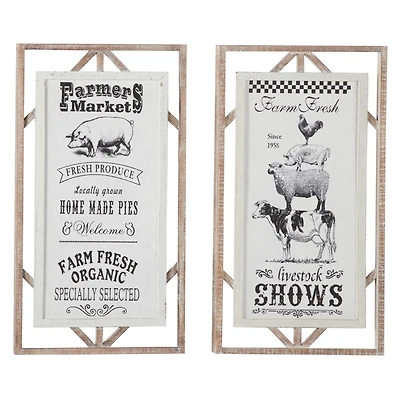 White Wood Farmhouse Wall Décor Sign Set
