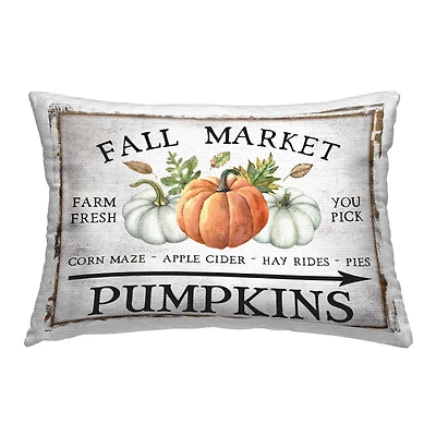 Stupell Industries Fall Market Pumpkins Outdoor Printed Pillow