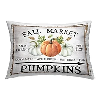 Stupell Industries Fall Market Pumpkins Outdoor Printed Pillow