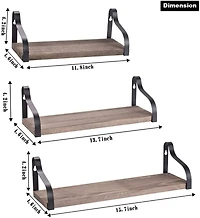 Rustic Wood Floating Wall Shelves Set