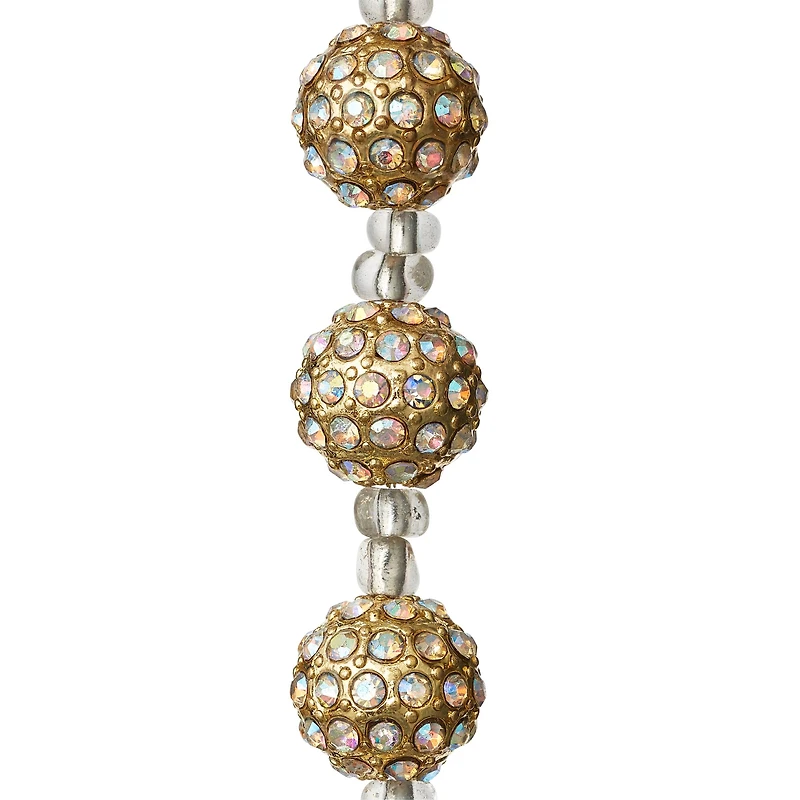 Gold Rhinestone & Metal Round Beads, 10mm by Bead Landing™