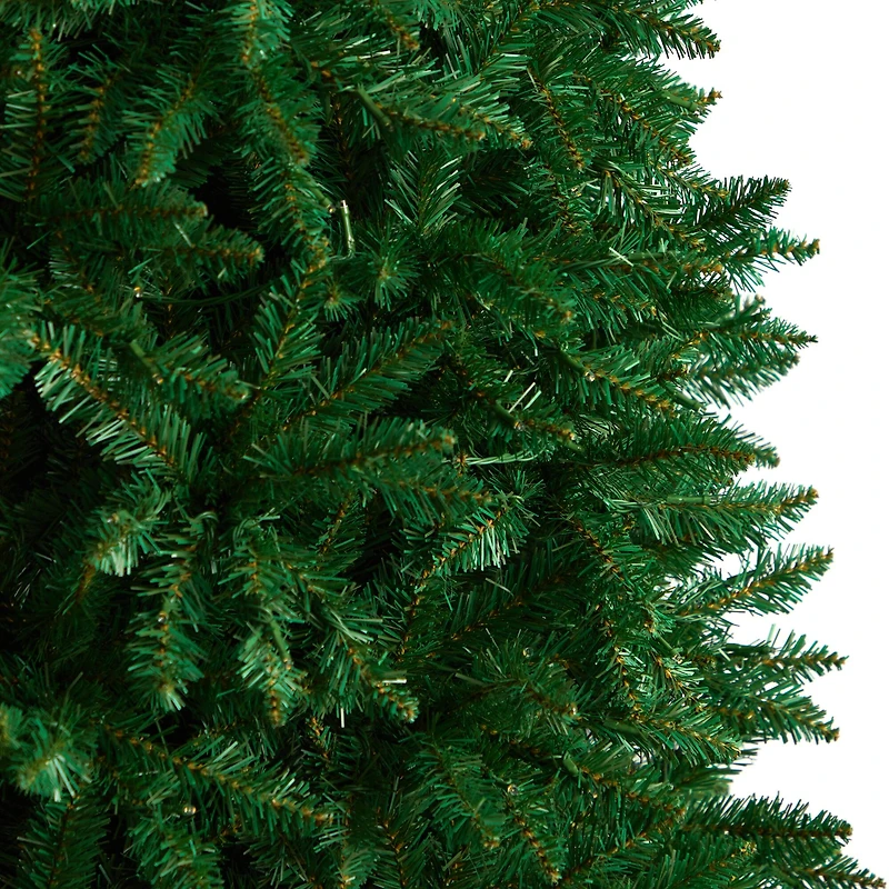 11ft. Pre-Lit Slim Green Mountain Pine Artificial Christmas Tree, Clear LED Lights