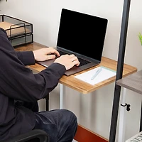 Mind Reader Standing Desk, Adjustable Height, Laptop Workstation, Home Office Computer Table, MDF, Brown