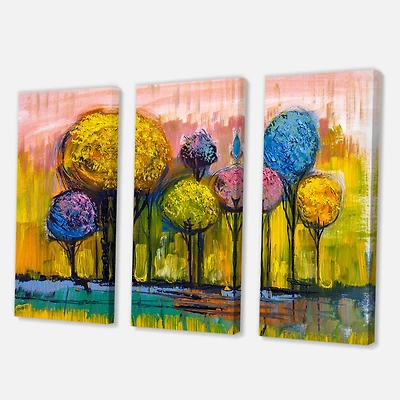 Designart - Colourful Trees Impressionist Landscape IV