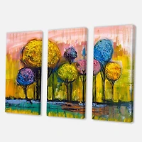 Designart - Colourful Trees Impressionist Landscape IV