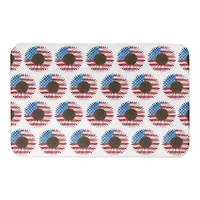 Patriotic Sunflower Pattern Bath Mat