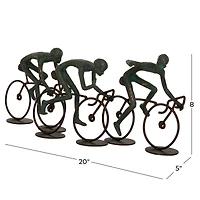 20" Bronze Polystone Cyclists Sculpture