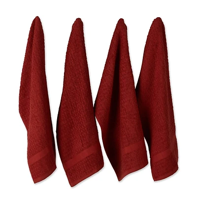 DII® Solid Vintage Red Waffle Terry Dish Towels, 4ct.