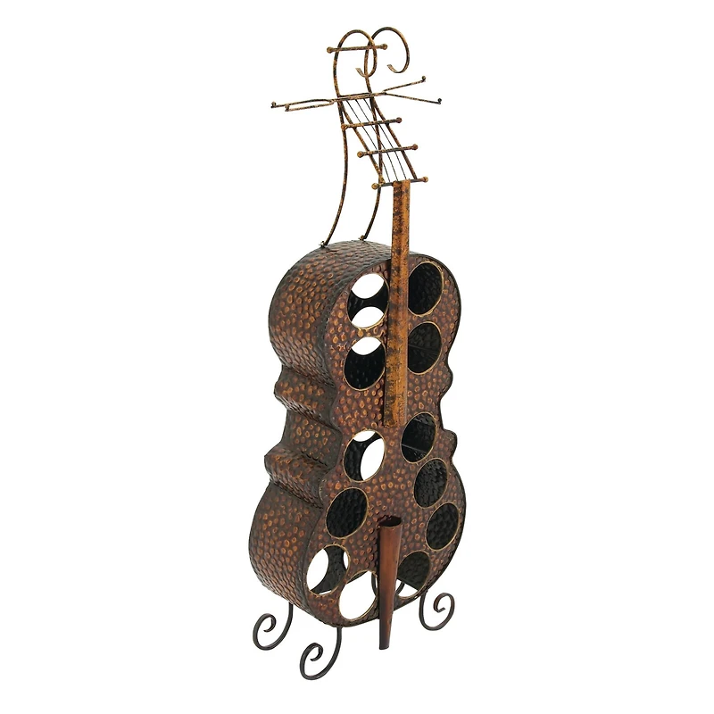 47" Brass Metal Traditional Wine Holder Rack