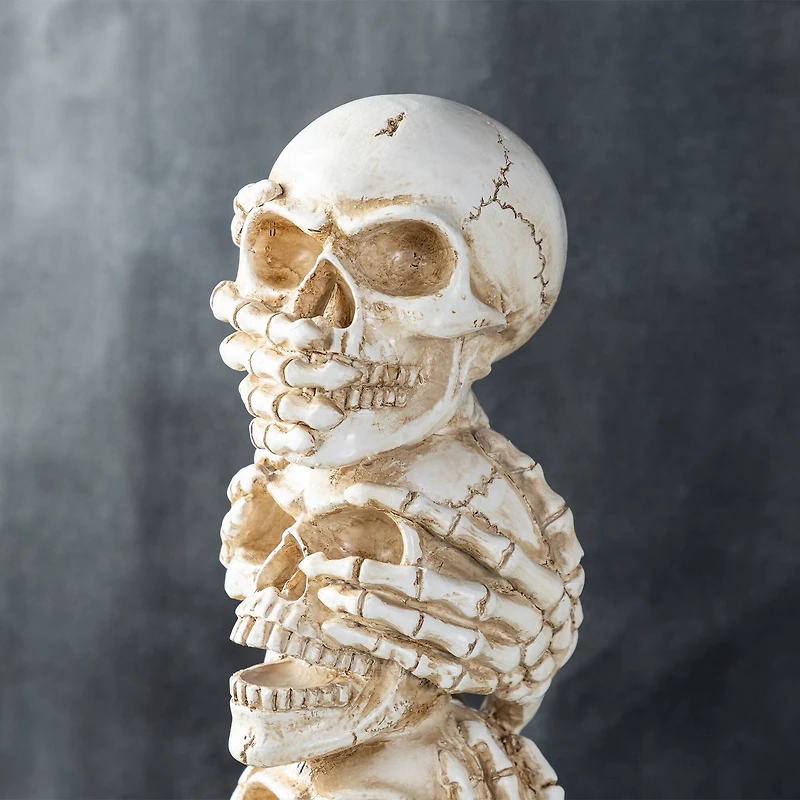 Glitzhome® 18"H Halloween Resin Stacked Skull Table Decor