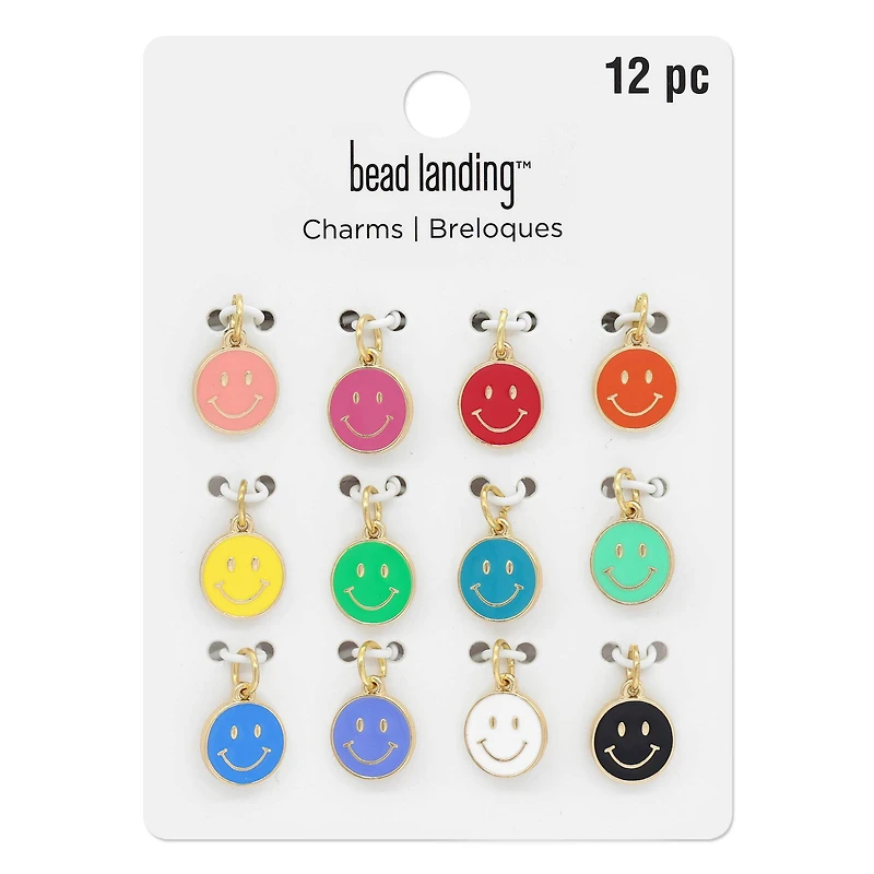 Enamel Smiley Face Charm Mix by Bead Landing™