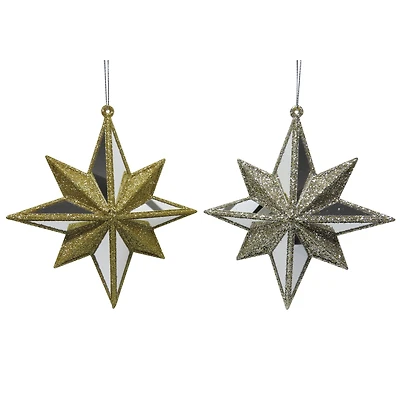 Assorted 6" Glitter Mirror Star Plastic Ornament, 1pc. by Ashland®
