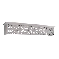 24" Gray Hand-Carved Medallion Floating Wall Shelf