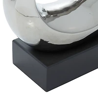 10" Silver Ceramic Modern Abstract Sculpture