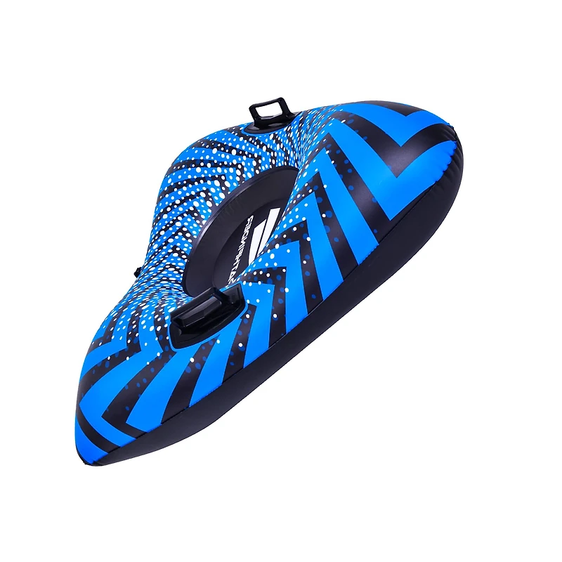 Pool Central 3.2ft. Inflatable Triangle Black & Blue Ride-On Pool Float & Snow Tube