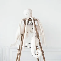 Hello Honey® White Cotton & Linen Whale-Shaped Pillow