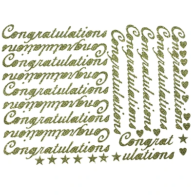 JAM Paper Congratulations Gold Standard Script Stickers