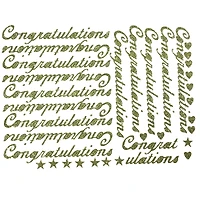 JAM Paper Congratulations Gold Standard Script Stickers